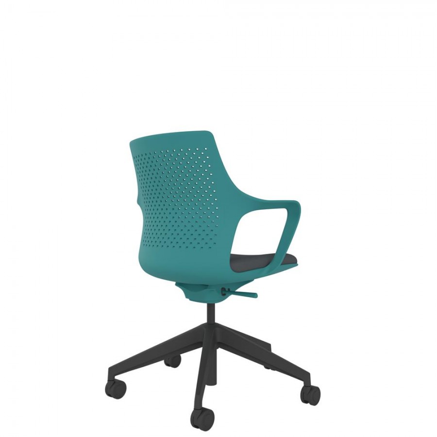 Turquoise Perforated Shell With Black Swivel Base